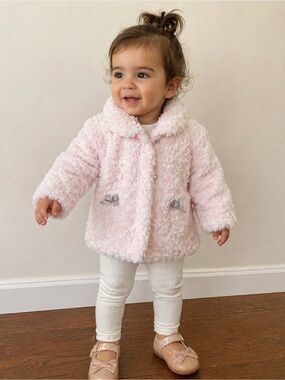 Soft Pink Faux Fur Toddler Coat 18m